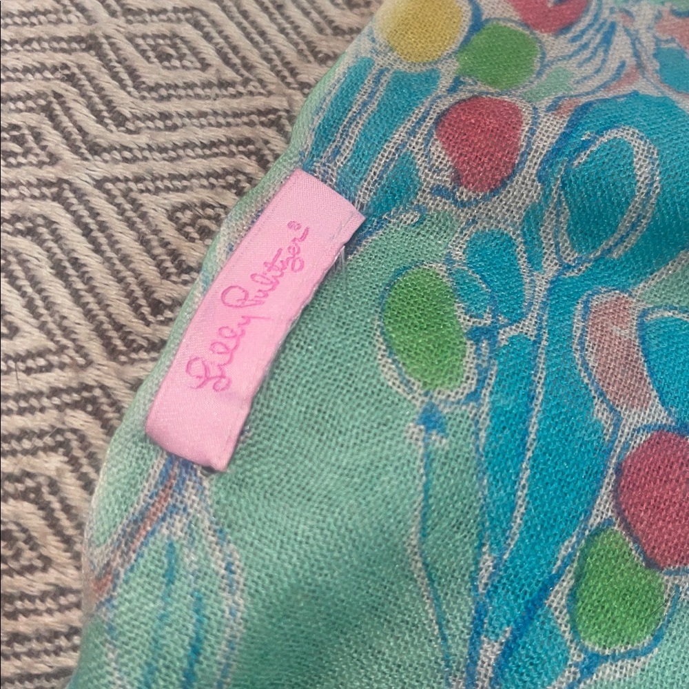 Lilly Pulitzer Murfee Sand Bar Blue Pop Scarf - Picture 2 of 4